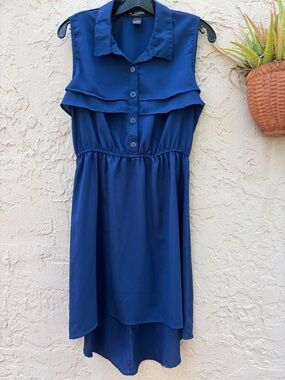 Delirious Royal Blue High-Low Shirt Dress